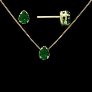 Conjunto Gota 6X8mm Zirconia Verde Esmeralda CZY36-2VD - Mínimo 6 Conjuntos